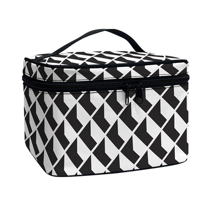 Isometric Geometric Pattern Print Travel Makeup Bag