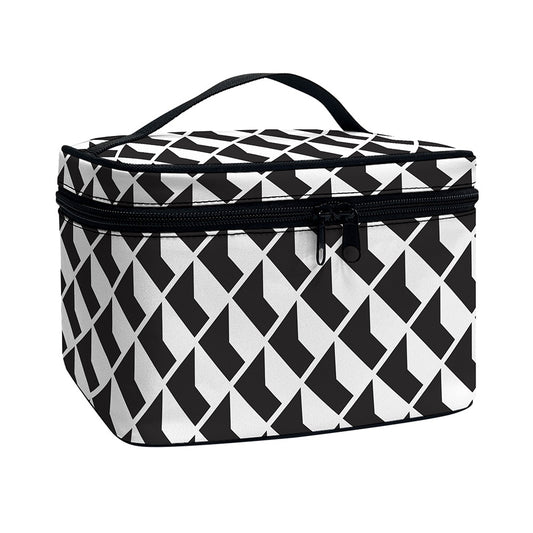 Isometric Geometric Pattern Print Travel Makeup Bag