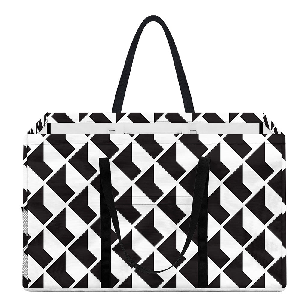 Isometric Geometric Pattern Print Utility Tote Bag