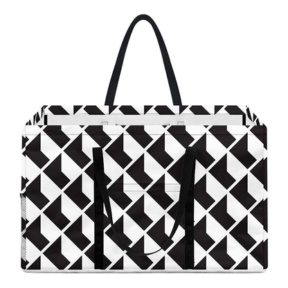 Isometric Geometric Pattern Print Utility Tote Bag