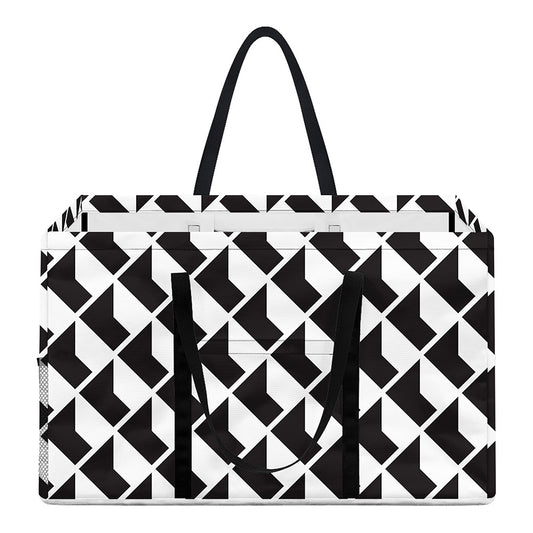 Isometric Geometric Pattern Print Utility Tote Bag