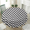 Isometric Geometric Pattern Print Waterproof Round Tablecloth
