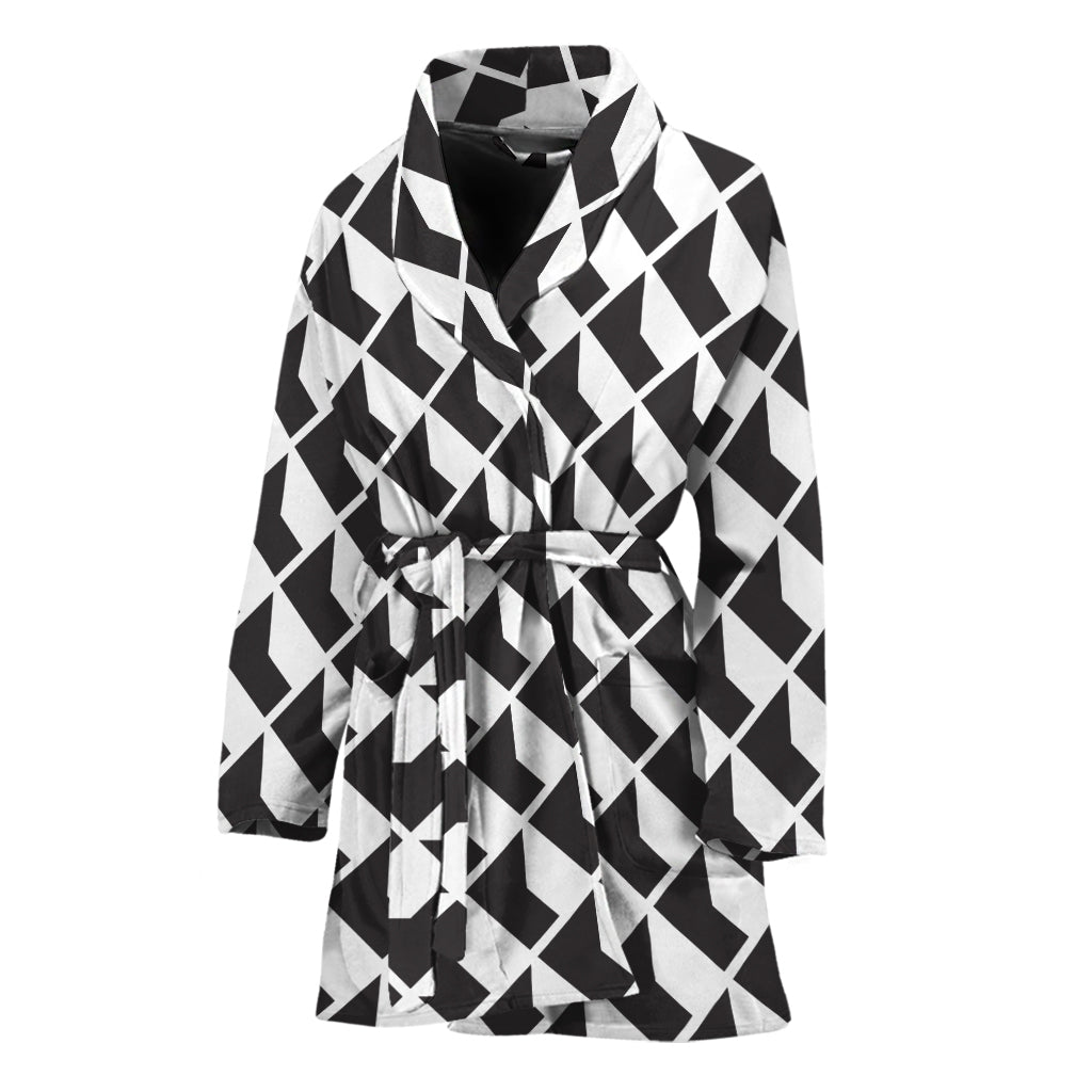 Isometric Geometric Pattern Print Women's Bathrobe