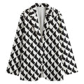 Isometric Geometric Pattern Print Women's Cotton Blazer