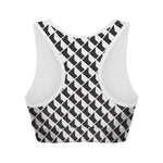 Isometric Geometric Pattern Print Women's Sports Bra