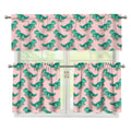 Isometric Tyrannosaurus Pattern Print 3 Piece Kitchen Curtains