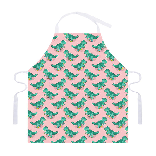 Isometric Tyrannosaurus Pattern Print Adjustable Apron