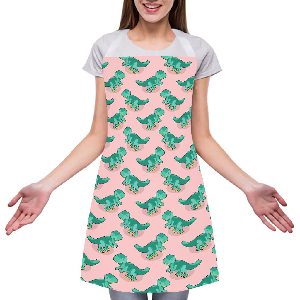 Isometric Tyrannosaurus Pattern Print Adjustable Apron