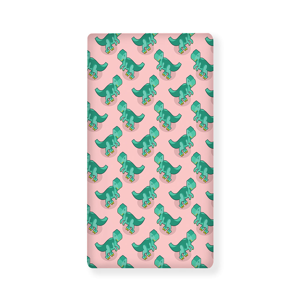 Isometric Tyrannosaurus Pattern Print Baby Crib Sheet