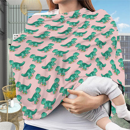 Isometric Tyrannosaurus Pattern Print Baby Seat Cover