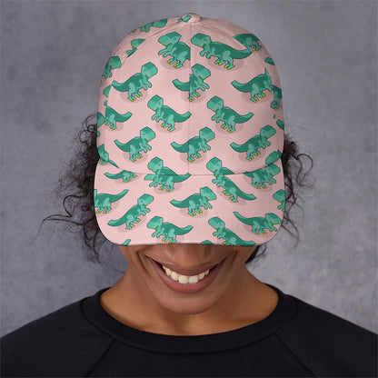 Isometric Tyrannosaurus Pattern Print Baseball Cap