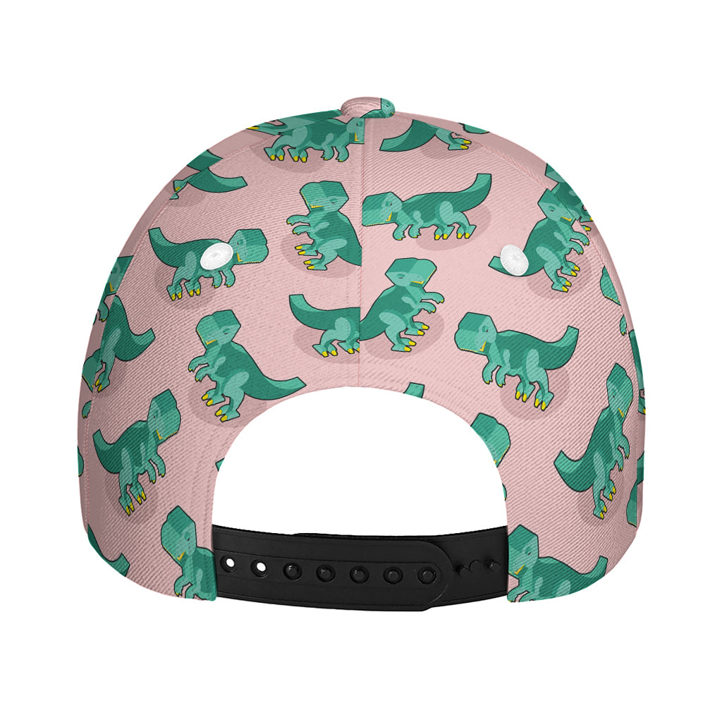 Isometric Tyrannosaurus Pattern Print Baseball Cap