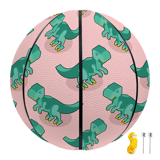 Isometric Tyrannosaurus Pattern Print Basketball