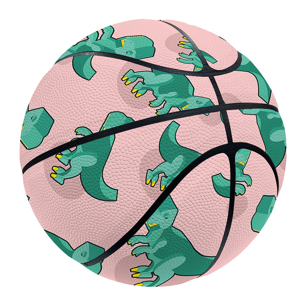 Isometric Tyrannosaurus Pattern Print Basketball