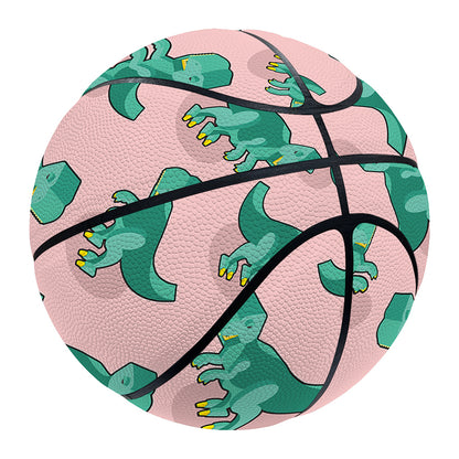 Isometric Tyrannosaurus Pattern Print Basketball
