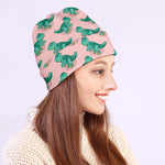 Isometric Tyrannosaurus Pattern Print Beanie