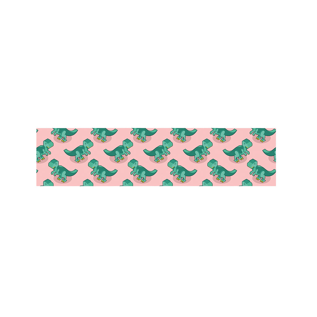 Isometric Tyrannosaurus Pattern Print Bed Runner