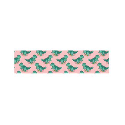 Isometric Tyrannosaurus Pattern Print Bed Runner