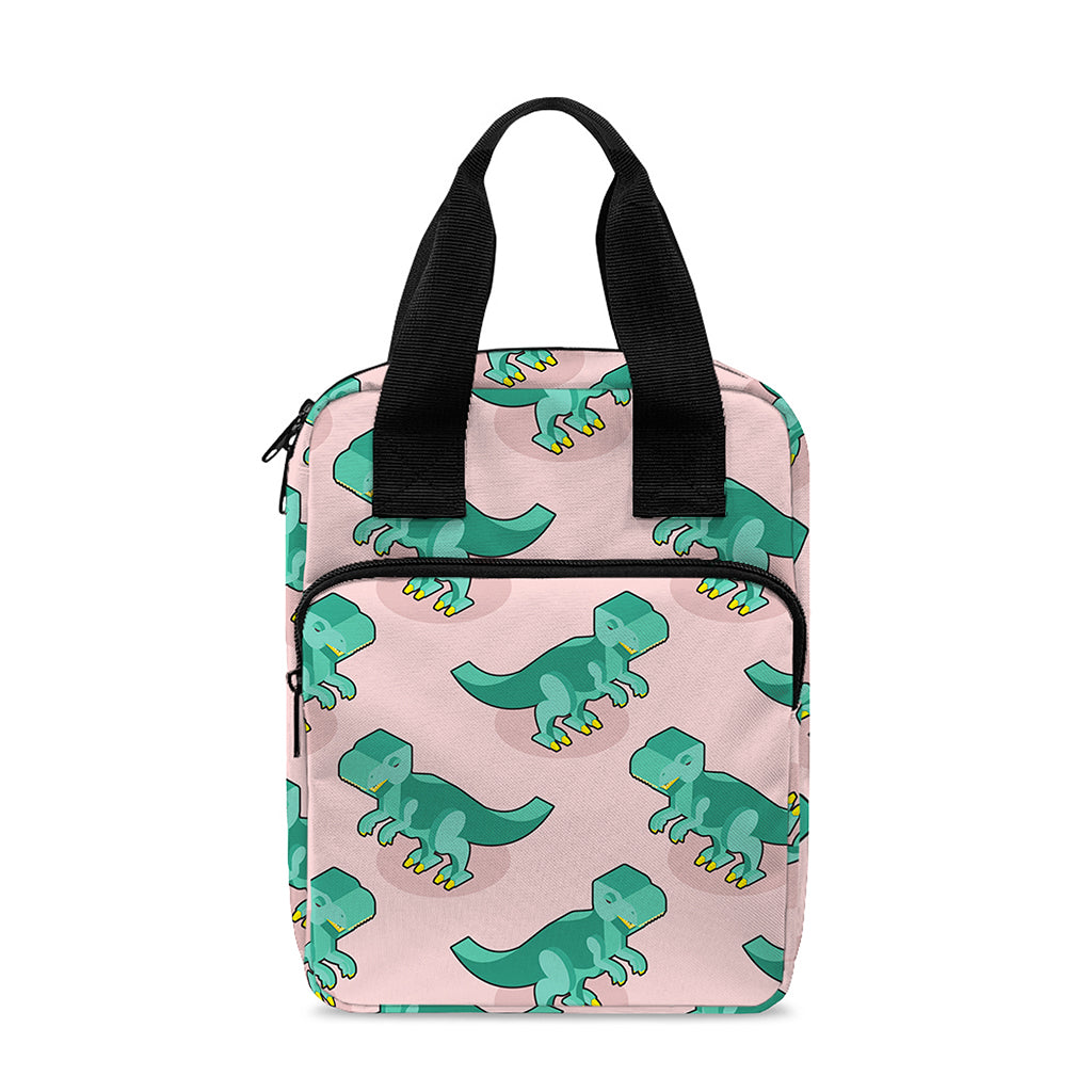 Isometric Tyrannosaurus Pattern Print Bible Tote Bag