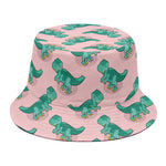 Isometric Tyrannosaurus Pattern Print Bucket Hat