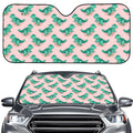 Isometric Tyrannosaurus Pattern Print Car Windshield Sun Shade