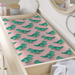 Isometric Tyrannosaurus Pattern Print Changing Pad Cover