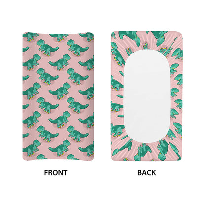 Isometric Tyrannosaurus Pattern Print Changing Pad Cover