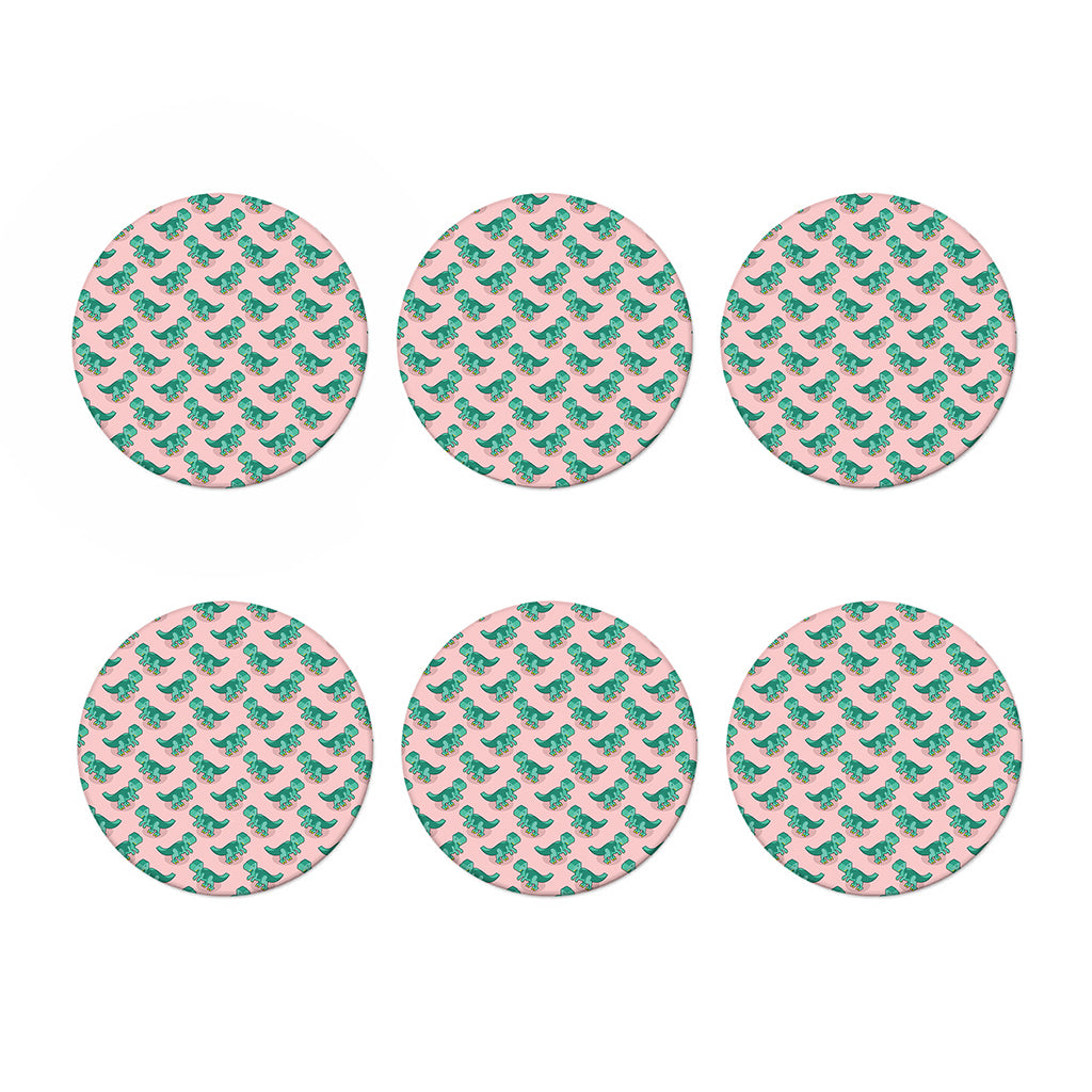 Isometric Tyrannosaurus Pattern Print Coaster Set