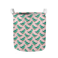 Isometric Tyrannosaurus Pattern Print Collapsible Laundry Basket