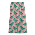 Isometric Tyrannosaurus Pattern Print Cotton Front Slit Maxi Skirt