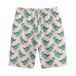Isometric Tyrannosaurus Pattern Print Cotton Shorts
