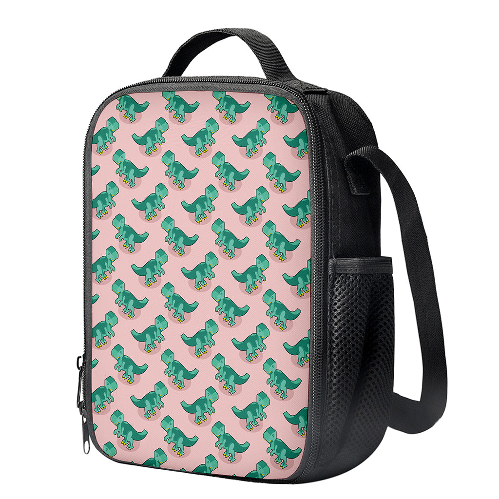 Isometric Tyrannosaurus Pattern Print Crossbody Lunch Bag