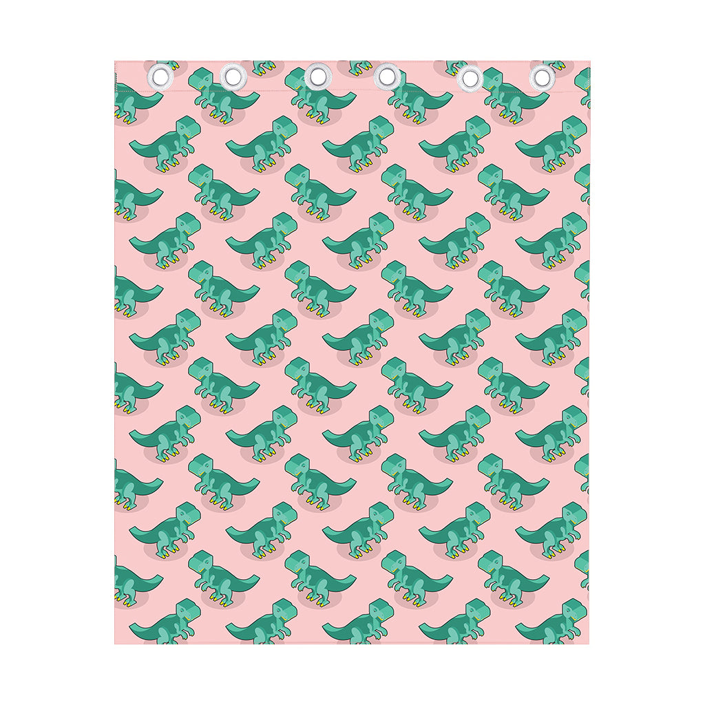 Isometric Tyrannosaurus Pattern Print Curtain