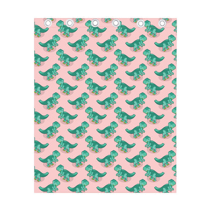 Isometric Tyrannosaurus Pattern Print Curtain