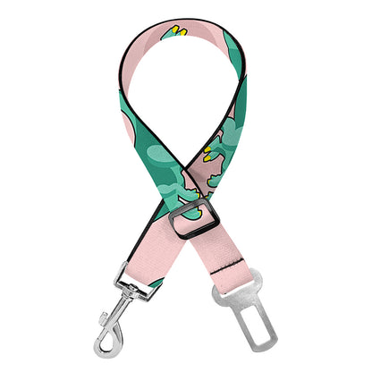 Isometric Tyrannosaurus Pattern Print Dog Seat Belt