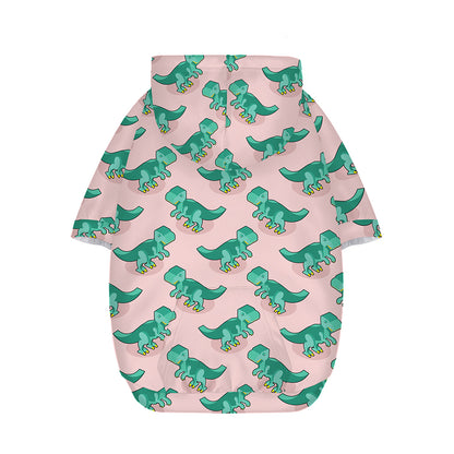 Isometric Tyrannosaurus Pattern Print Dog Zip Up Hoodie