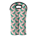 Isometric Tyrannosaurus Pattern Print Double Neoprene Wine Tote