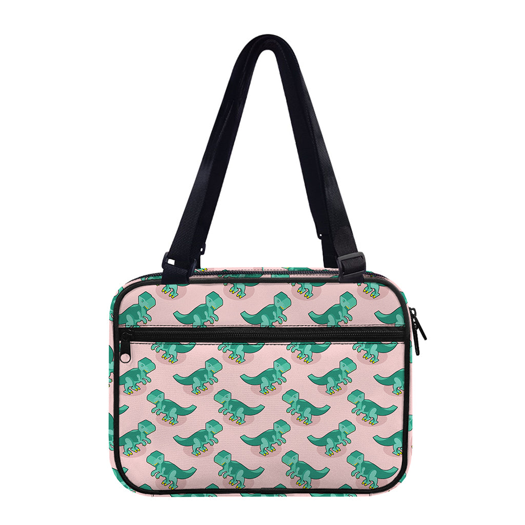 Isometric Tyrannosaurus Pattern Print Double Strap Bible Bag