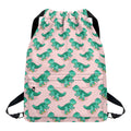 Isometric Tyrannosaurus Pattern Print Drawstring Backpack
