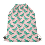 Isometric Tyrannosaurus Pattern Print Drawstring Bag