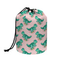 Isometric Tyrannosaurus Pattern Print Drawstring Makeup Bag