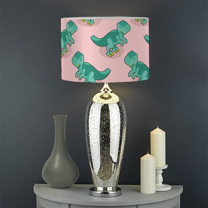Isometric Tyrannosaurus Pattern Print Drum Lamp Shade