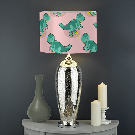 Isometric Tyrannosaurus Pattern Print Drum Lamp Shade