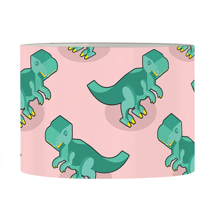 Isometric Tyrannosaurus Pattern Print Drum Lamp Shade