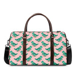 Isometric Tyrannosaurus Pattern Print Duffle Bag