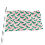Isometric Tyrannosaurus Pattern Print Flag