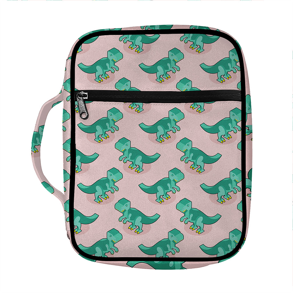 Isometric Tyrannosaurus Pattern Print Front Pocket Bible Bag