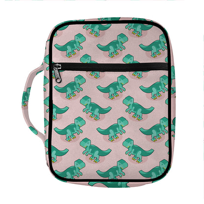 Isometric Tyrannosaurus Pattern Print Front Pocket Bible Bag
