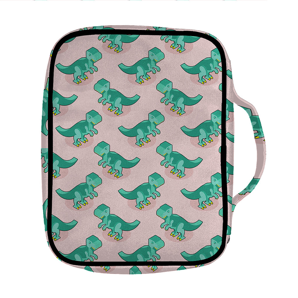 Isometric Tyrannosaurus Pattern Print Front Pocket Bible Bag