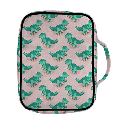 Isometric Tyrannosaurus Pattern Print Front Pocket Bible Bag